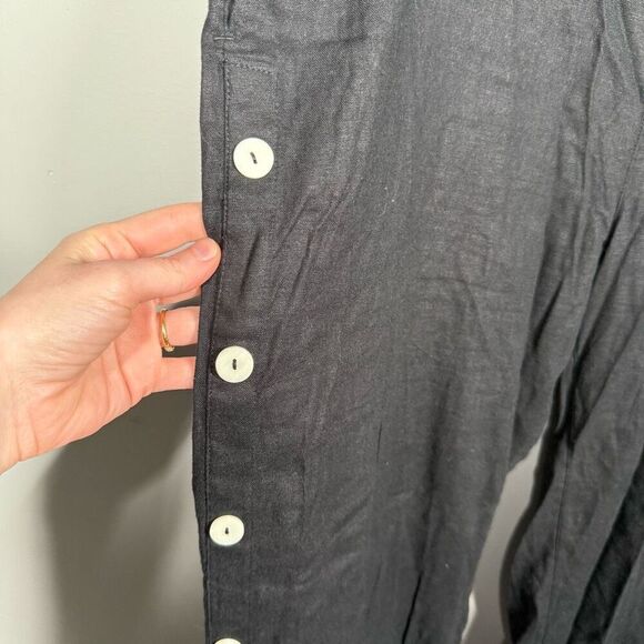 Soft Surroundings Sonoma linen blend wide leg pants button side accent plus size - Picture 3 of 12